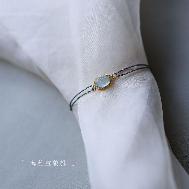 

Воспитайте своего собственного малыша! Браслет-ремешок из аквамарина для переноски для мужчин и женщин, памятный подарок на день рождения для пары Aquamarine brave hand rope