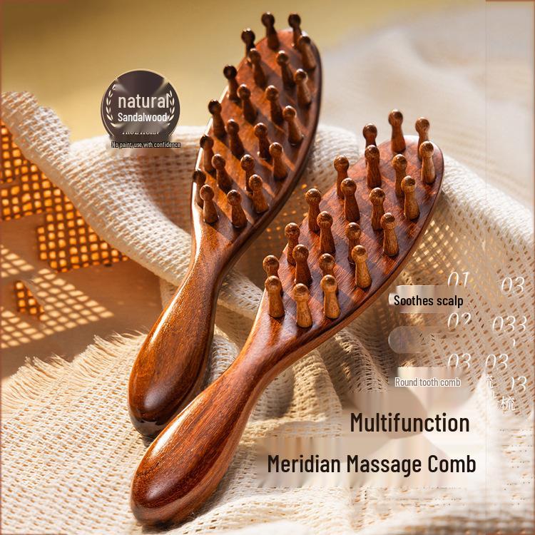 

Golden Sandalwood Wide-Tooth Scalp Massage Comb - Unisex
