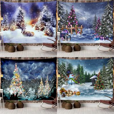 Christmas Tree Decoration Gift Printing Tapestry Home Living Room Bedroom Wall Decoration Background Cloth Tapestry