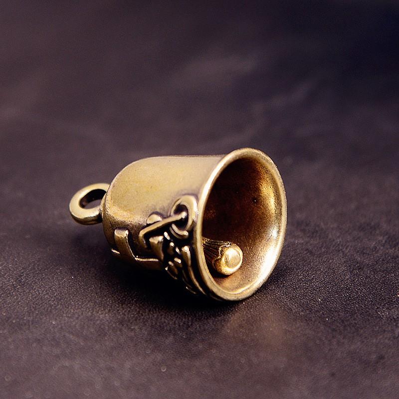 Brass Cross Bell Keychain Pendant Ethnic Style Metal Key Ring Bag Backpack Accessory