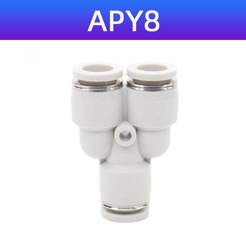 AirTAC Pneumatic Quick-Fit Tube Connectors: Y-Type & T-Type, APY/APE Sizes 4-16