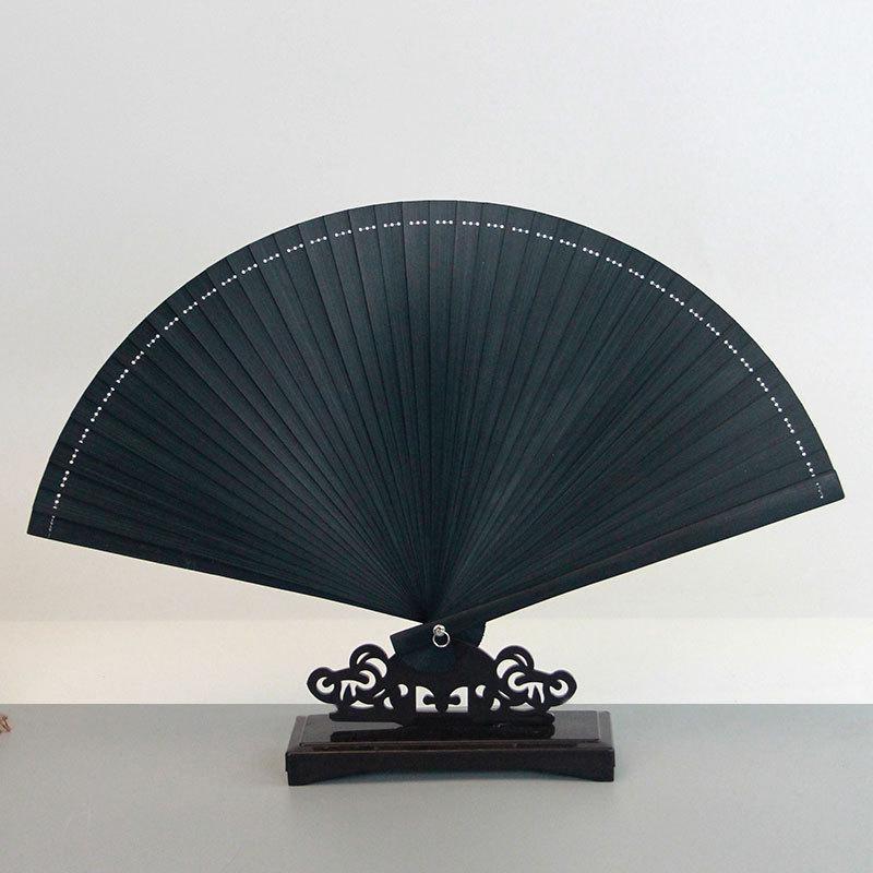 Mini Retro Bamboo Folding Fan - Chinese National Style Qipao Design