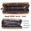 Men's RFID Retro Crazy Horse Leather Long Wallet Clutch - Genuine Leather Coin Purse