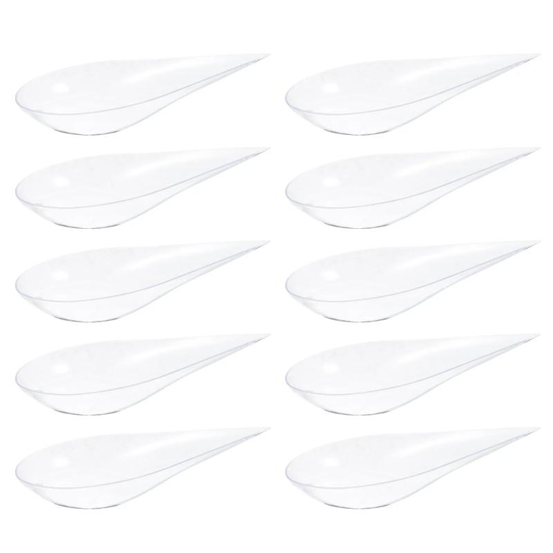 20Pcs Mini Waterdrop Spoon Disposable Dessert Spoons For Appetizers Sushi Desserts Tasting Catering Supplies Soup Scoop