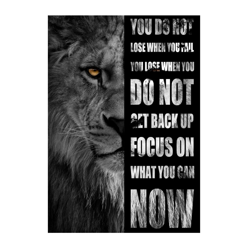 Motivasyon Siyah Kurt Aslan Leopar Tuval Boyama Posterler ve Baskılar İlham Verici Yaşam Alıntı Duvar Sanatı Resimleri Oturma Odası Ev Dekorasyon