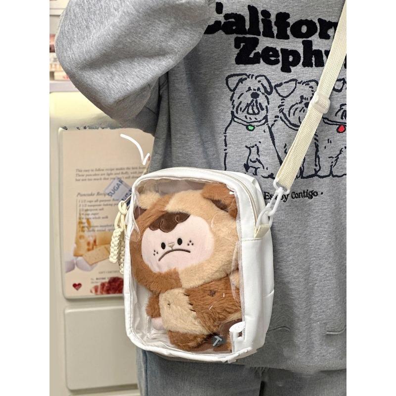 Small Bag For Girls Transparent Pocket Itabag Women With Zipper Itabag for 20cm dolls Handbags and Purses Crossbody Bags