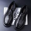 2025 New Hollow Leather Shoes British Style Leather Men's Shoes Platform Breathable High-end Leather Shoes Men's Summer Trend