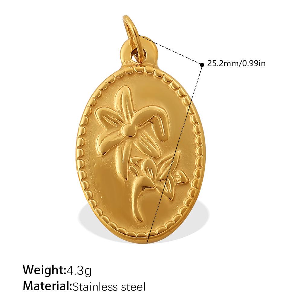 European & American Creative Floral Series Titanium Steel Pendant: Luxurious DIY Necklace & Bracelet Accessory.