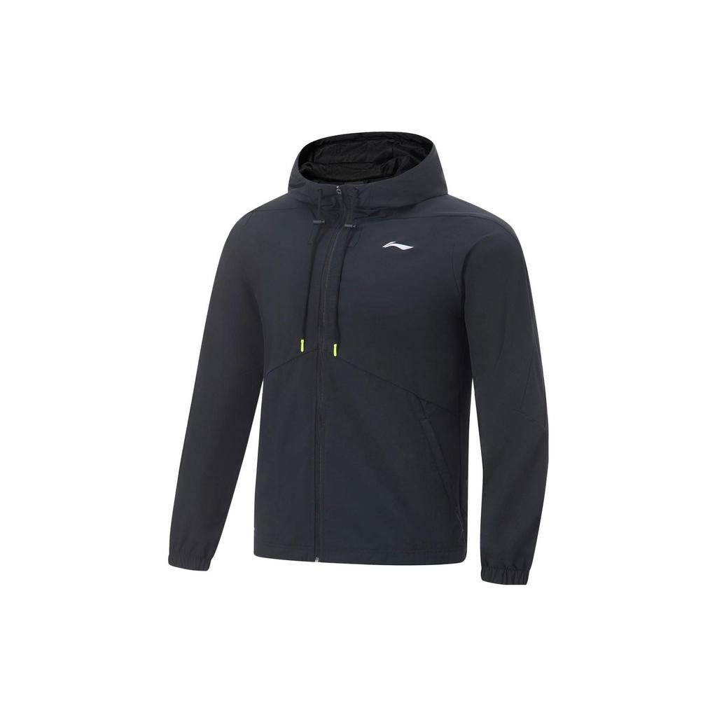 Li-Ning Fitness Series Solid Color Hooded Jacket Men Outerwear Black AFDT411-1