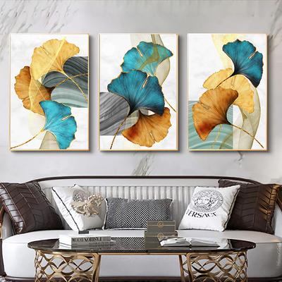 Moderno e minimalista Foglia di Ginkgo Canvas Art Poster e stampe Dipinti astratti di lusso leggeri sulla parete Immagine Cuadro Decor