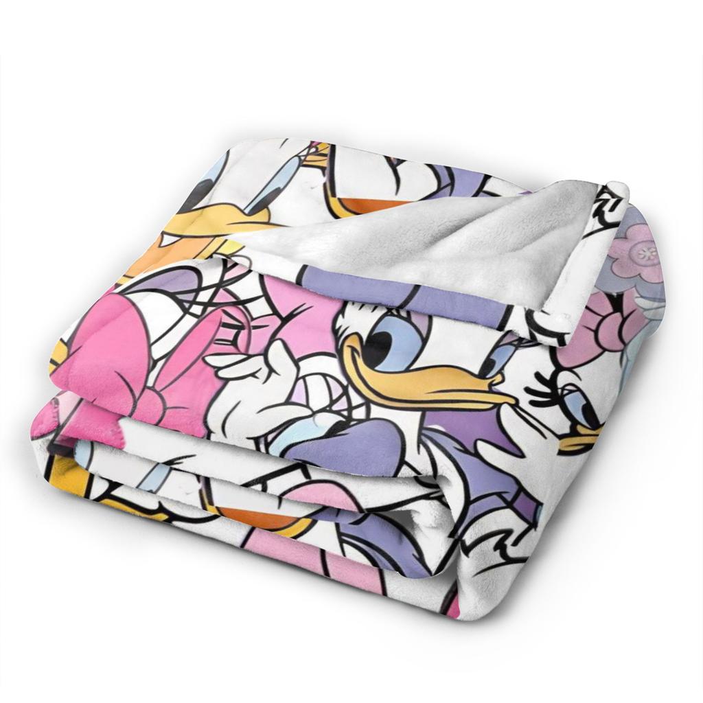 Funny Cute Daisy Duck Blanket Multiple Sizes Warm Cozy Fluffy Throw Blankets for Sofa Couch and Bed