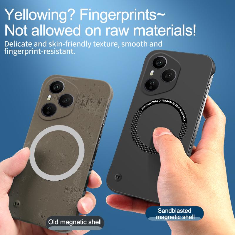 For  Magnetic Frameless Hard PC Back Case for Honor 400 Pro Wireless Charging Shockproof Cover for Honor400 400pro