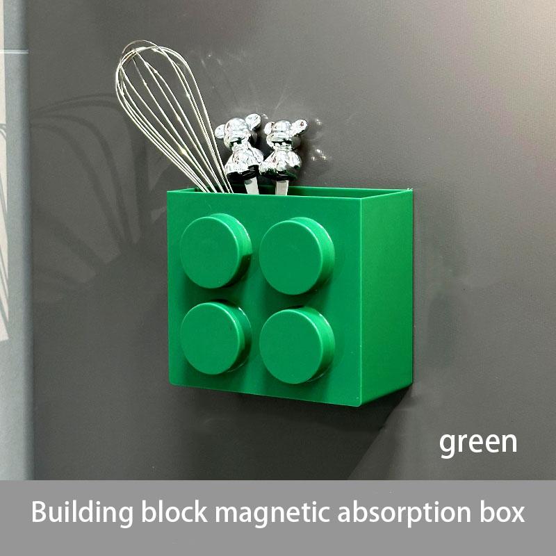 Building block magnetic attraction storage box Magnetic wall mounted kitchen decoration cling film storage box refrigerator side storage rack