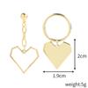2022 Korean Fashion 18k Gold Plated Rhinestone Heart Shape Earrings Purple Crystal Heart Drop Earrings for Women
