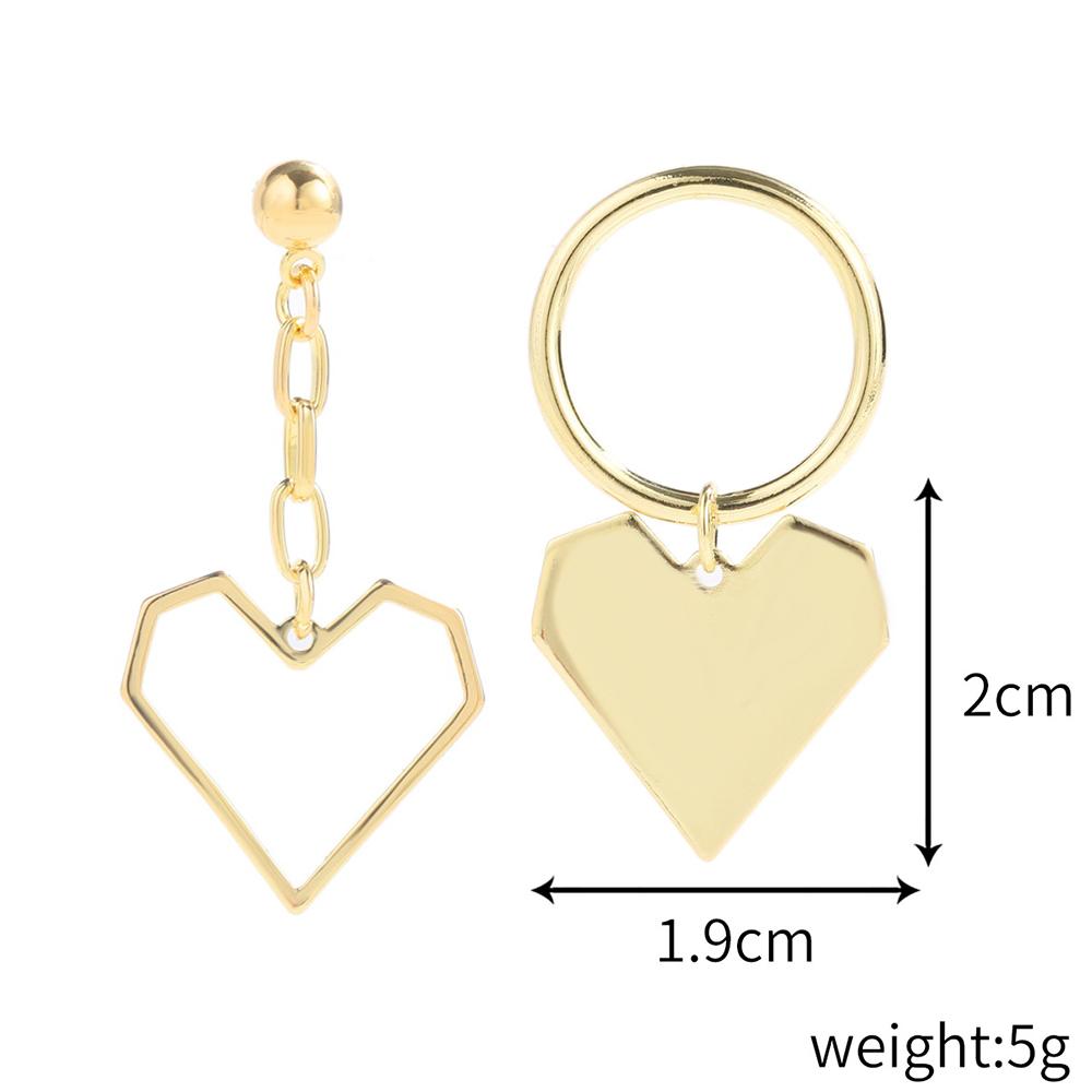 2022 Korean Fashion 18k Gold Plated Rhinestone Heart Shape Earrings Purple Crystal Heart Drop Earrings for Women золотой