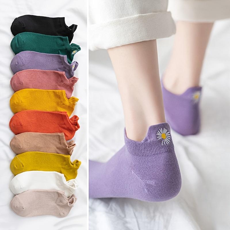 6 Pairs Elegant Floral Women's Ankle Socks | Breathable Stretchy No-Show Boat Socks Machine Washable for Casual & Athletic Wear