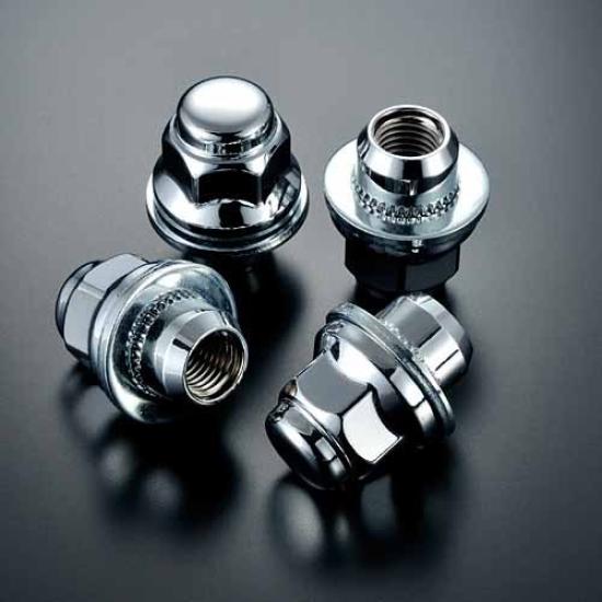 Toyota Genuine Type Aluminum Wheel 37mm Chrome Quadruple 20 Nuts Per Vehicle 5-Lug Nuts, Short, Plated, Layer,