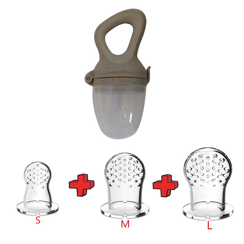 5 In 1 Baby Fruit Feeder with Nipple Set Baby Silicone Mesh Bag Pacifier Fruit and Vegetable Feeder Nursing Toddler Teething Toy