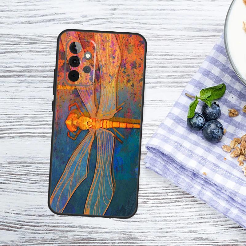Dragonfly Insect Pattern Cover For Samsung Galaxy A15 A25 A35 A55 A53 A33 A13 A52 A32 A12 A51 A71 A14 A34 A54 Case
