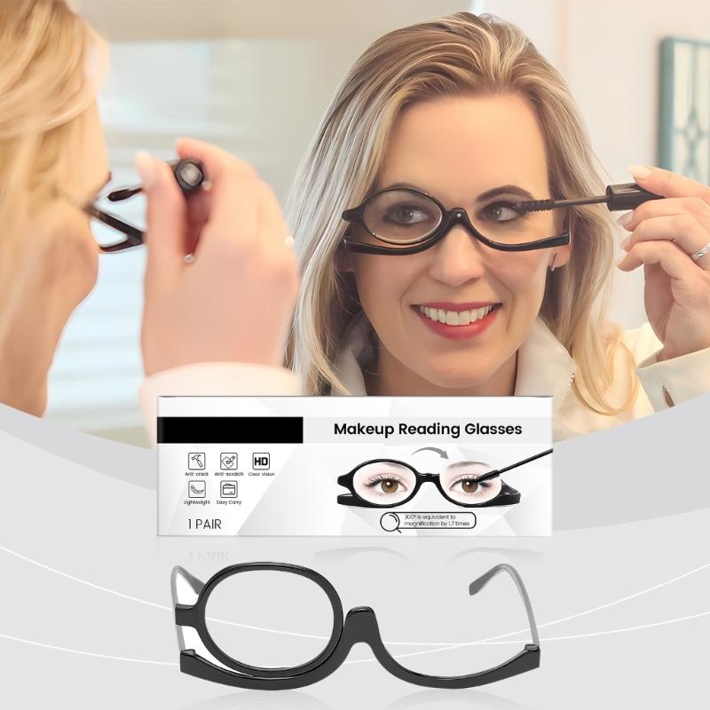 Foldable Glasses For Makeup Reading With High Clear AC Lens And PC Frame Perfect For Home Office Travel Everyday Use