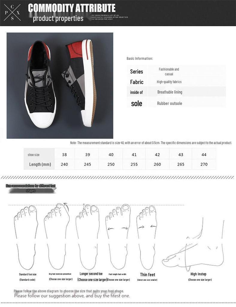 Men's Spring Canvas Shoes: Breathable, Casual, Versatile Low-Top Skate Shoes with Elastic Band.