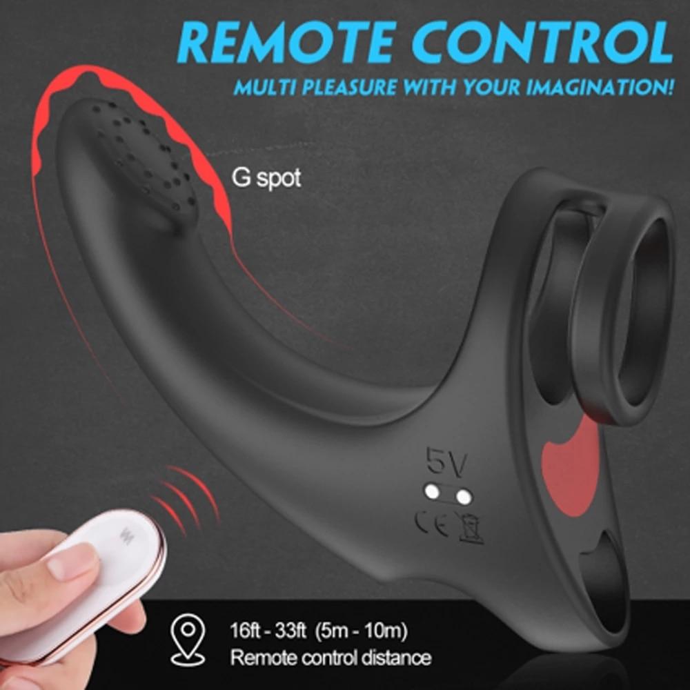 Vibrator For Men Penis Massager Ring Masturbator Wireless Remote Penis Vibrating Ring Scrotum Delay Ejaculation Adult Sex Toys