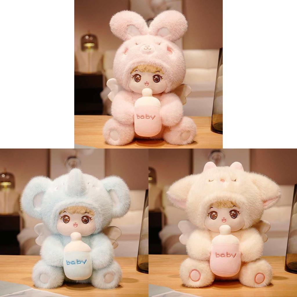 Kids Soft Plush Toy With Rabbit Elephant Design And Baby Bottle Decor For Kids Playroom Decor