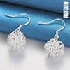 Orecchini a cerchio con motivo geometrico in argento sterling 925, gioielli da sposa alla moda