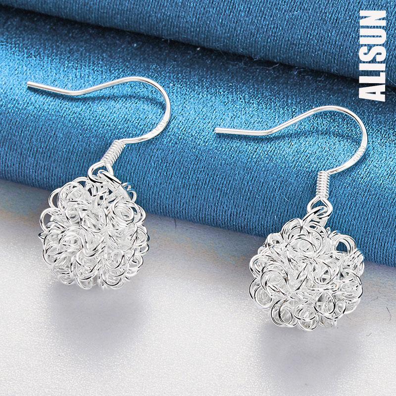 Orecchini a cerchio con motivo geometrico in argento sterling 925, gioielli da sposa alla moda