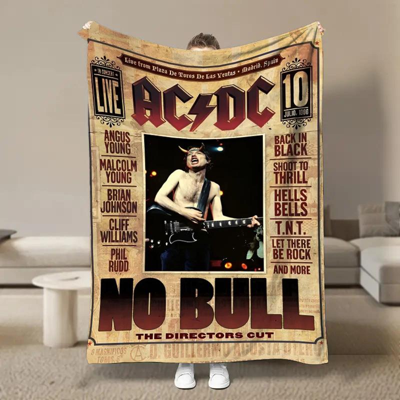 Rock Singer A-AC D-DC Band Fleece Blanket for Bed Bedroom Sofa Soft Flannel Throw Fluffy Children Adult Picnic Blanket Kids Gift