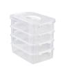 4-tiers Transparent Storage Box Stackable Desk Jewelry Toys Sorting Box Plastic Makeup Good Organizer Durable School Office Use Container