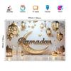 2D Ramadan Crescent Moon & Lantern Backdrop for Home Decor