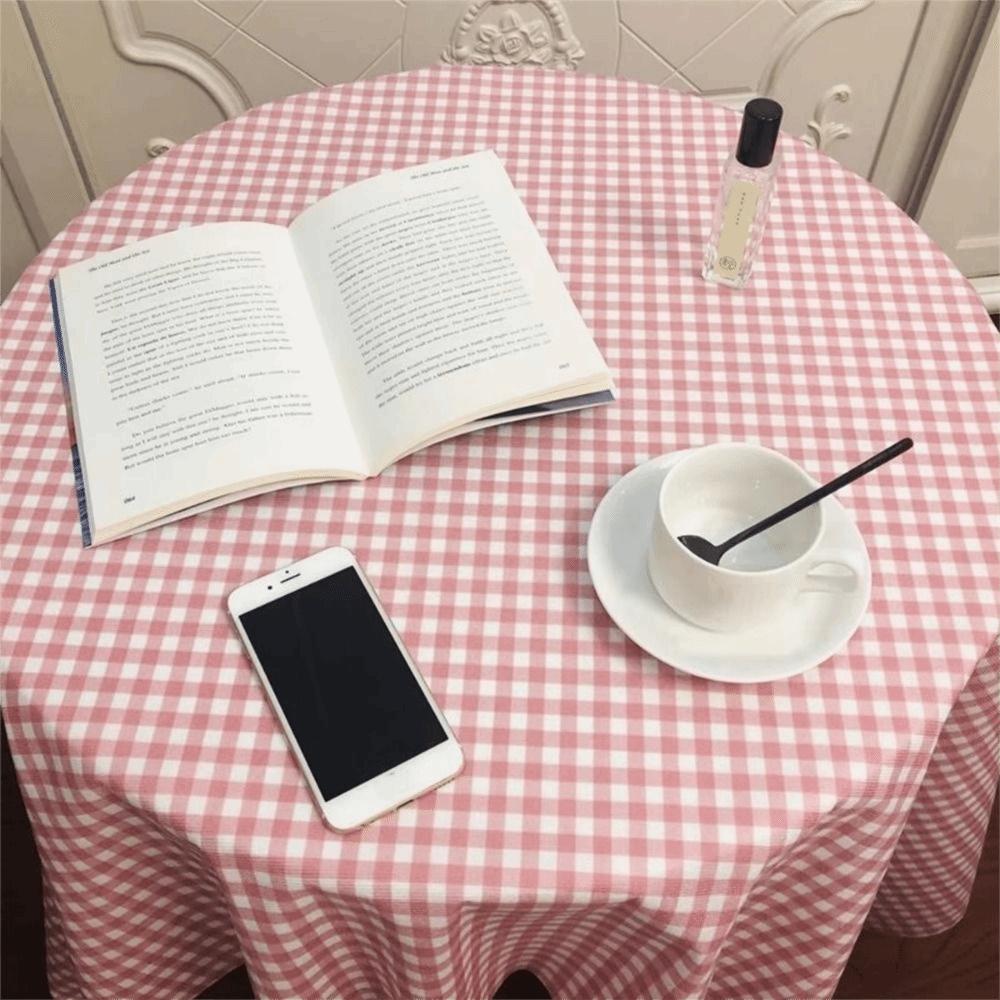 120x120cm Plaid Tablecloth Dust-proof Writing Desk Mat Simple Decor Ins Table Cloth  Household