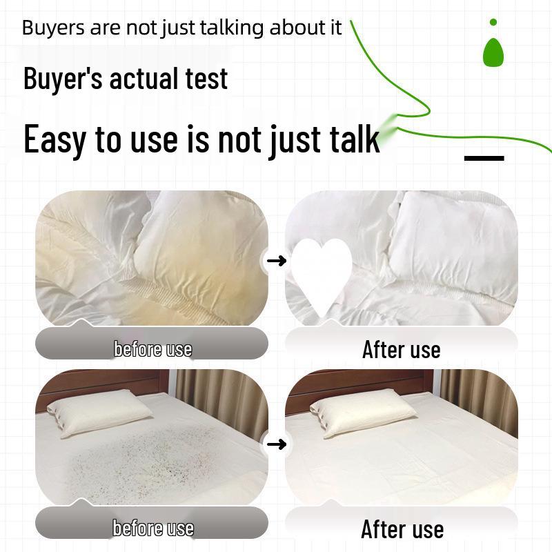 No-Rub Whitening Bleach for Lab Coats & Bedding with Stain Remover and Antibacterial Detergent