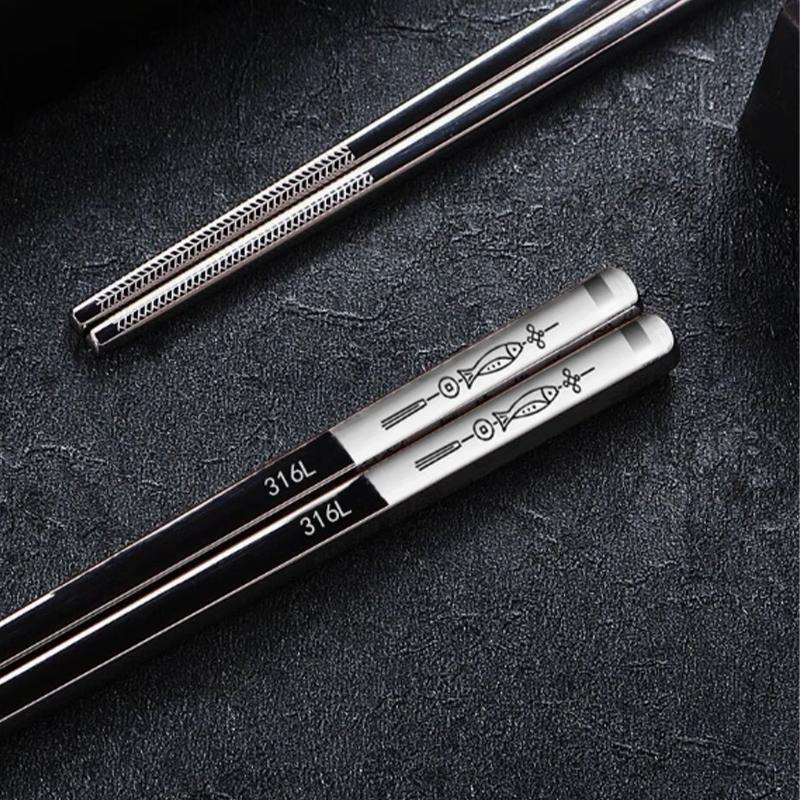 Jingzhou 316L Stainless Steel Chopsticks 10-Pair Set