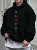 Men's Hooded Sweatshirt for Autumn and Winter. Simple Street Style Letter Print. Comfortable and Loose Fit, Suitable for Casual Outdoor Activities.