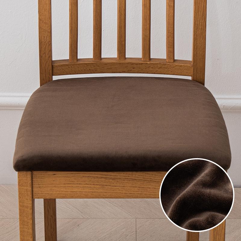 Velvet Stretch Fit Chair Seat Covers,Soft Solid Color Dining Chair Cover Removable Washable Chair Protector for Kitchen, Hotel