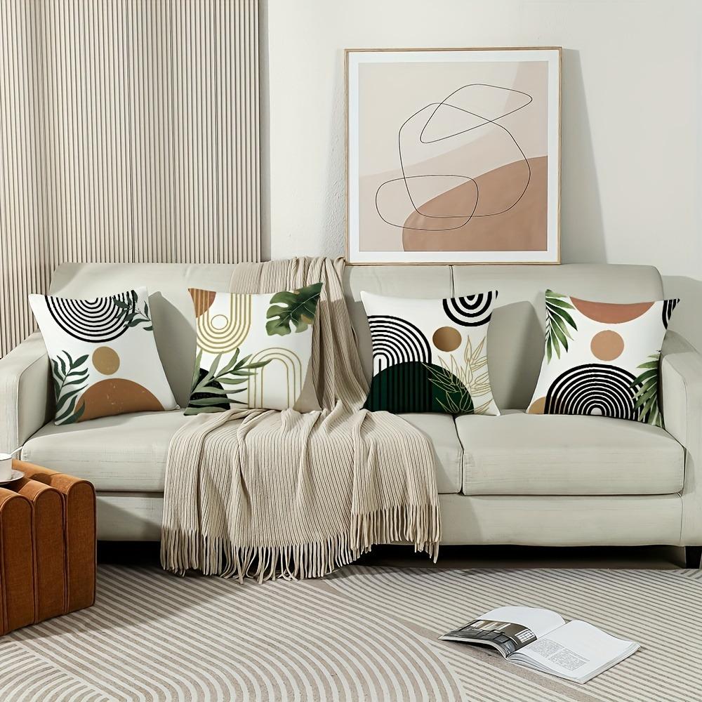 Bohemian Home Decoration Pillowcase Geometric Leaf Pattern Printing Pillow Cover Living Room Room Sofa Cushion Cover