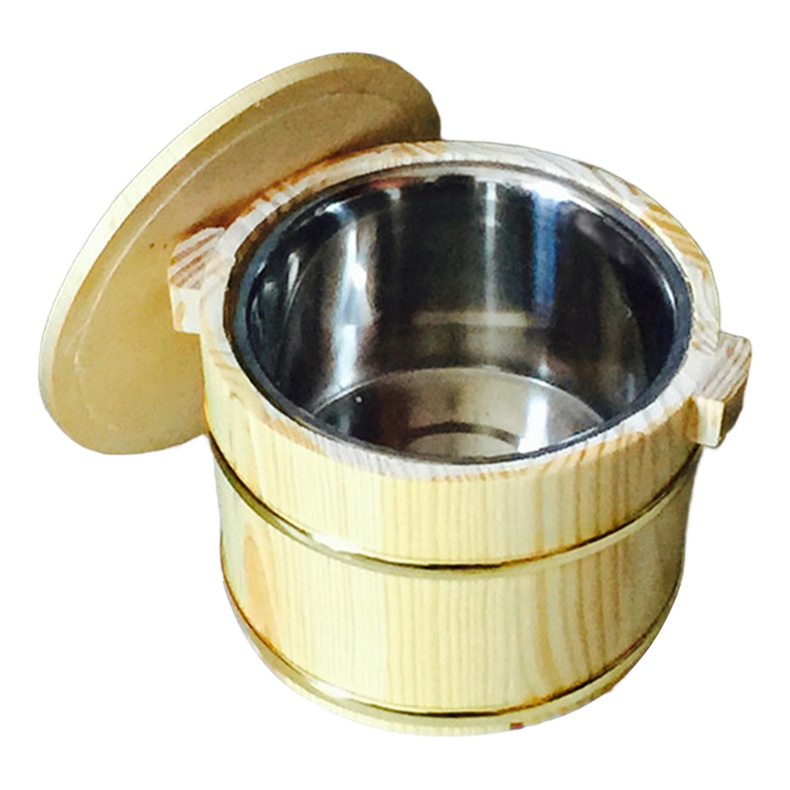 Wooden Rice Bucket Steamed Rice Barrel Reusable Round Durable Multipurpose