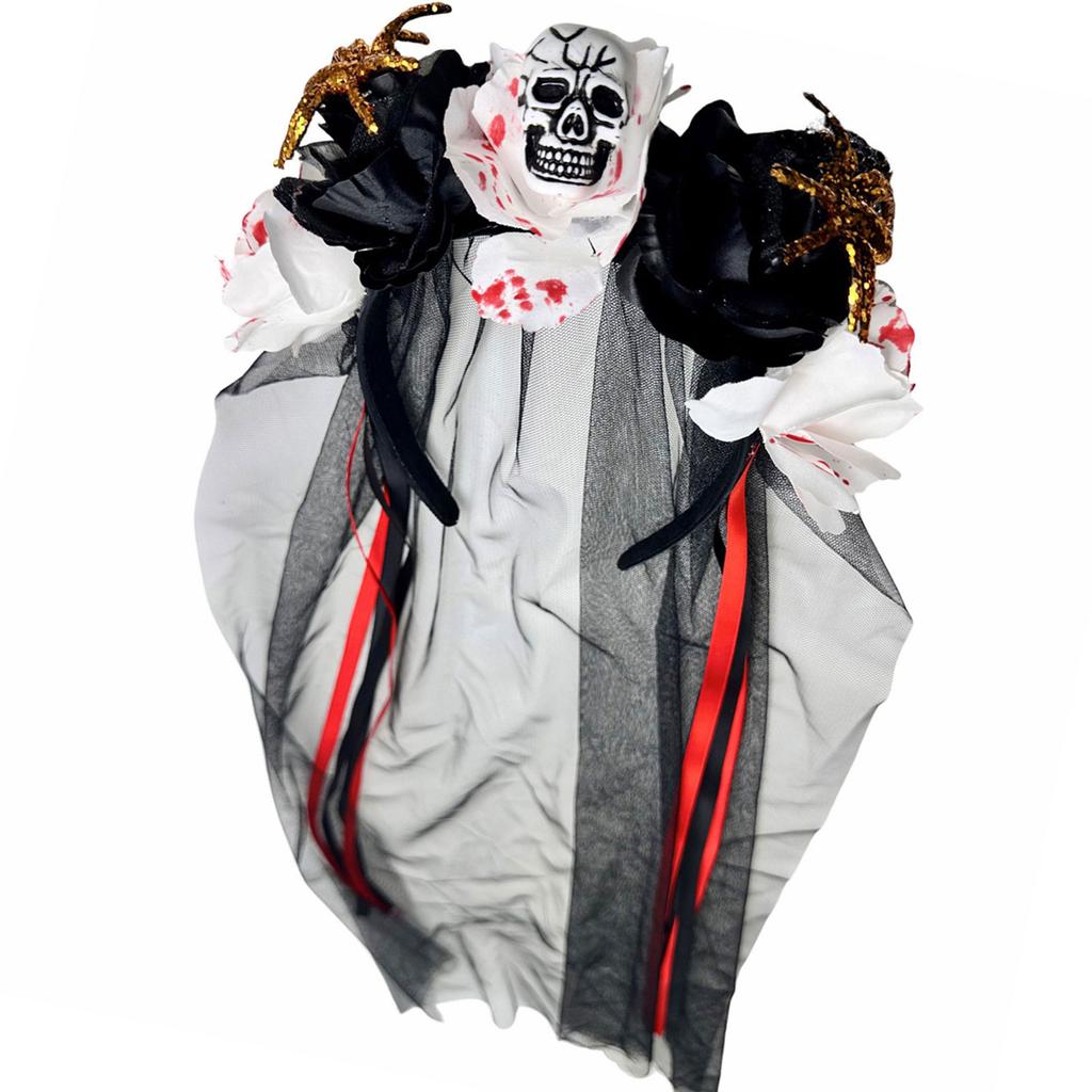 Halloween Headwear Spider Ghost Head Flower Ribbon Headdress For Women Girls Kids Cosplay Clothing Accessory