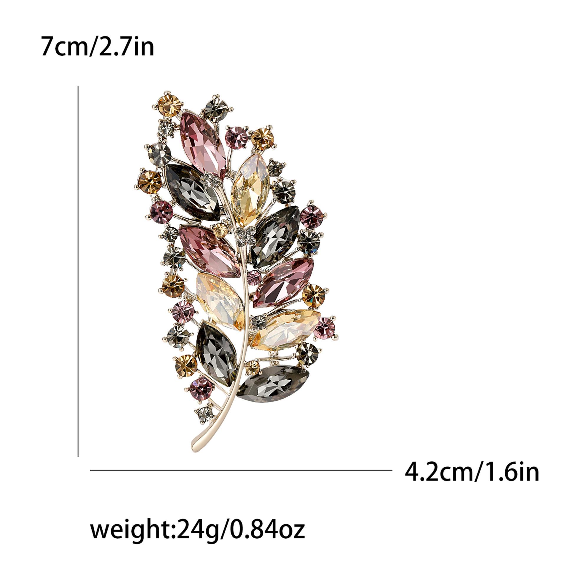

Premium Sense Retro Luxury Rhinestone Leaf Brooch Персонализированная элегантная женская универсальная брошь для корсажа