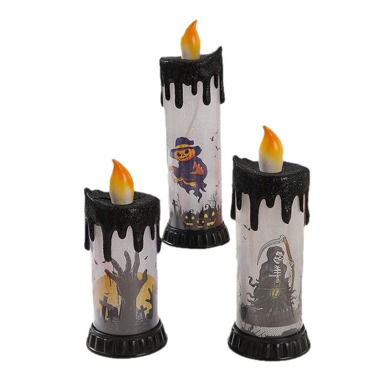Halloween Decor Electronic Candle With Ghost Hand For Spooky Atmosphere
