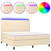 VidaXL Sommier à Lattes de Lit avec Matelas et LED, Lit Rembourré, Lit Double, Lit Adulte de Chambre à Coucher Intérieur, 3135058