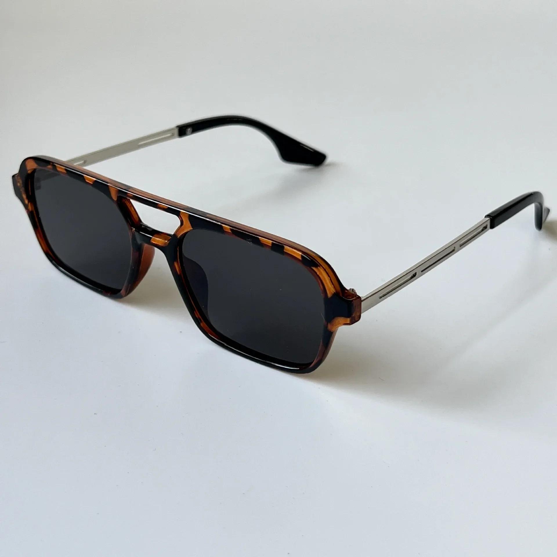 

Retro Square Sunglasses New Trend Outdoor UV400 Popular Travel Pilot Korean Box Retro Sun Glasses Brand Designer