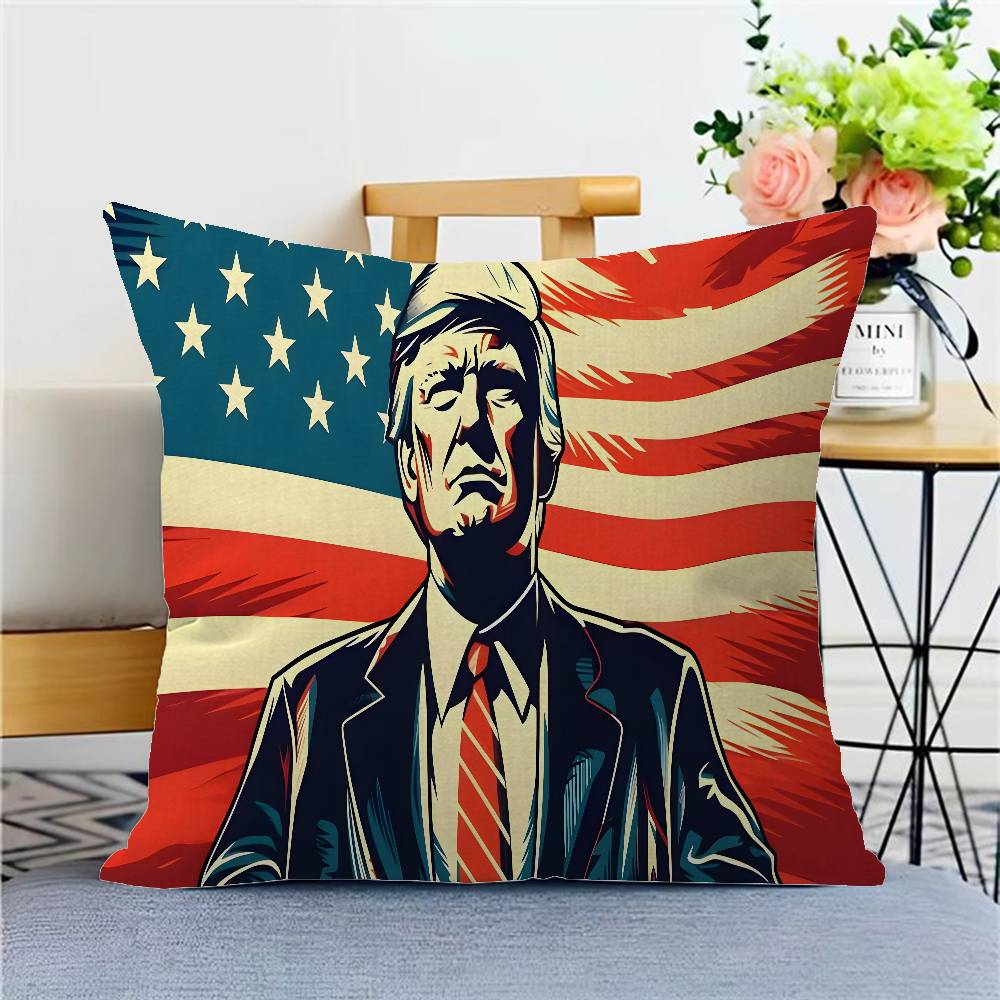 2025 Donald T-Trump Poszewka na poduszkę Dekoracja domu Sofa do salonu Dostosowana