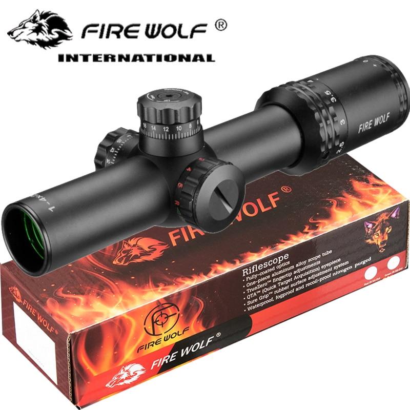 FIRE WOLF Silver 1-4X24 Polka Dot Dense Dot Sight Red Dot Hunting Belt Bracket Suitable for Hunting