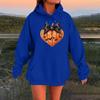Women's Long-sleeved  Oversized Dropped Shoulder Sleeves Women's Hooded Halloween Print Plush Sweatshirt