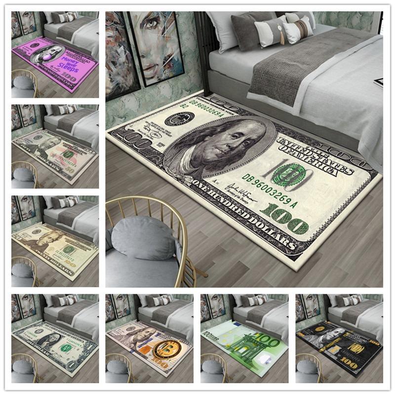 Creative Dollar Money Print Large Carpet Rug for Home Living Room Bedroom Doormat Decor Play Area Rug Carpet Non-slip Floor Mat