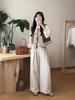 Plus Size Spring Three-Piece Set: MM Shirt, Layered Vest & Wide-Leg Pants - Korean Style Fashion for Women