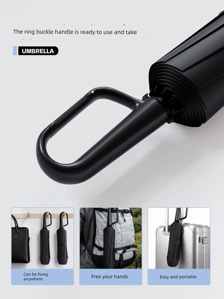 Rainproof Umbrella with Reinforced Buckle, Windproof, Thickened, Suitable for Men and Women, Ideal for Students, Heavy Rain, and Dual-Use for Sun and
